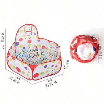 1 件儿童游戏屋帐篷，室内/室外球坑带篮球架，可折叠沙池玩具，儿童角色扮演帐篷，适合男孩和女孩，最佳生日/节日礼物 - 不含球