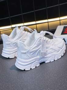 Kids Breathable Sports Mesh Sneakers, Boys & Girls Spring/Fall Casual Running Shoes, Comfortable Non-Slip Small White Shoes Suitable For Outdoor Activities