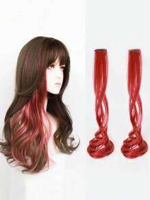 2 piezas de extensiones de cabello rizado y largo elegantes con clip, adecuadas para todos los estilos de cabello, perfectas para uso diario y fiestas