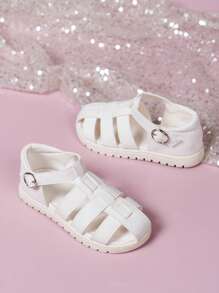 1 双百搭儿童平底罗马凉鞋 - 白色 - 查看 8