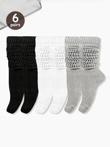 3/4/6/8 Pairs Women's Multifunctional Comfortable Black, White, Gray Faux Leather Socks, Foldable, Size: (36~39) (39~42) - Multicolor - View 2