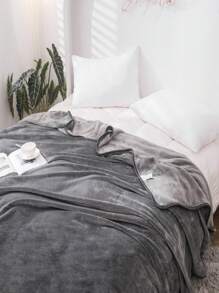 1pc Simples Cor Sólida Macio e Aconchegante Cobertor de Flanela, Adequado para Quarto e Sala de Estar, Todas as Estações