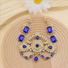 3pcs Elegant Women Brooch Earrings Set, Arabic Moroccan Bridal Jewelry Set, Hollow Floral Square Pendant, Suitable For Traditional New Year Festivals