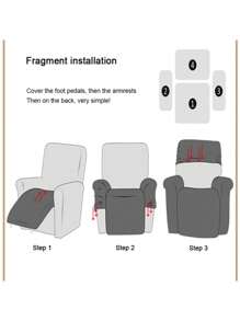 4/6/8pcs Geometric Print Lounge Chair Covers, All Season Universal Patio Recliner Cover, Washable For Office, Living Room, Home Decor