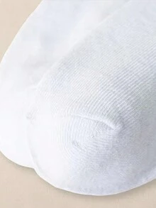 10 đôi tất cổ cao màu trắng trơn dành cho nữ - trắng - Xem 6