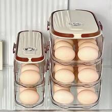1 Piece, Egg Storage Box, Automatic Rolling Refrigerator Egg Rack Storage, Hand-Held Egg Refrigerator Side Door Storagerack