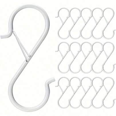 5pcs S-Shaped Hooks, Heavy Duty S Hooks With Latch, Kitchen Pot Rack, Closet Hanger, Suitable For Plants, Flower Pots, Towels, Bags, 3.55 Inch, Black,Adhesive Hooks,Towel Hanger Rack,Bedroom Wall Decor,Hangers,Hooks,Hanger,Back To School,Shelves,Organization And Storage,Key Holder,Key Holder Wall,Key Hanger,Sticker Hook,Door Hanger,Room Decor Bedroom,Kitchen Accessories