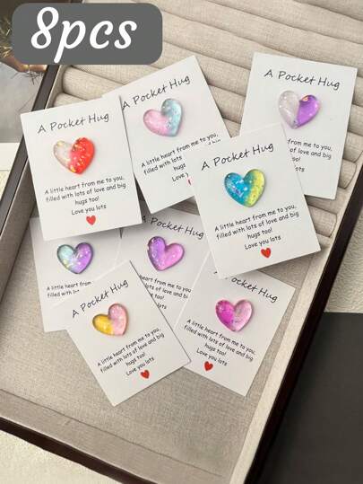 A Small Love Pocket Hug Card, Special Birthday Wedding Party Valentine's Day Gift, Isolation Gift, Hug Token, Think Of Your Gift Cute Resin Animal Decorations With Encouragement Greeting Cards, Home Decor, Room Decor, Weird Things