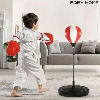 Set de saco de boxeo para niños BABYHOME TEMI con guantes | Saco de boxeo ajustable para niños con soporte | Adecuado para niños y niñas de 3 a 10 años | Regalo de Navidad y cumpleaños