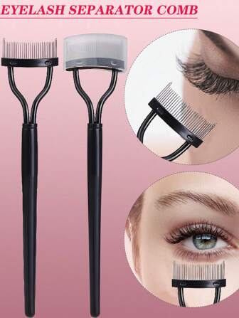 钢针眉刷睫毛分离器，睫毛嫁接工具，女士睫毛化妆套装，含低敏睫毛膏涂抹器，打造完美睫毛，眉刷，眼影刷