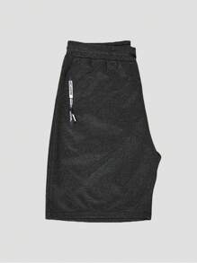 PLUS SIZE Men's Bermuda Cool Mesh Thin Breathable Short Imported Sports Casual Zipper Pocket Shorts - Gris Oscuro - Ver 2