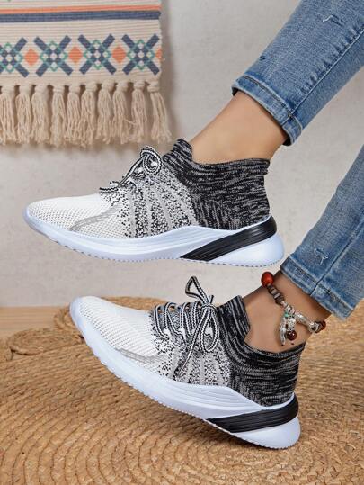 2024 Novos Sapatos Esportivos Almofadados Com Cadarço De Malha Respirável, Design Unissex