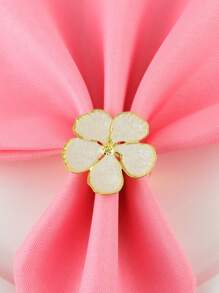 Juego de 4/6 Anillos para servilletas con flores, Portaservilletas para eventos de boda, Anillos para servilletas con flores de 5 pétalos frescos para decoración de mesa