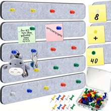 5/3/1pc Message Board, Felt Pin Board Bar Strips, Bulletin Board For Offices Home Wall Decoration, Notice Board Self Adhesive Bulletin Board Strips Pins For Paste Notes, Photos Gifts Birthday Graduation