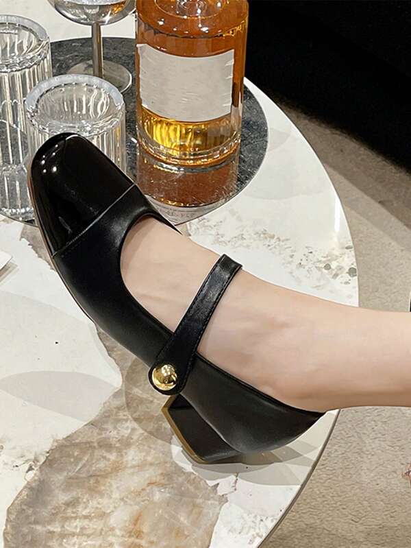 Damen Schuhe mit dickem Absatz und Mary Jane-Stil, neuer Frühjahrs-, Herbst- und Winterstil, sanfte Ausstrahlung, Mittelabsatz Kleiderschuhe