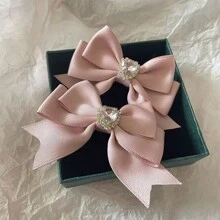 2 pezzi Fermagli per capelli a forma di cuore con strass e farfalle, stile principessa, accessori per capelli eleganti per signore, fermagli per capelli, barrette per capelli, per la scuola, eleganti, per il college