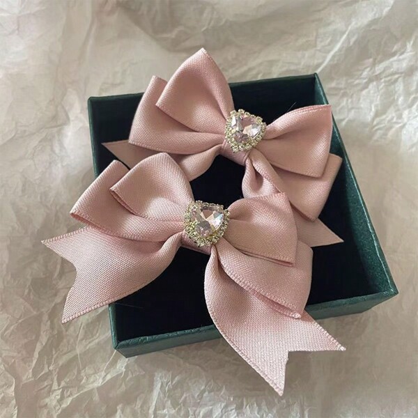 2 pezzi Graziosi fermagli per capelli a forma di cuore e farfalla con strass, in stile principessa, accessori per capelli per signore, morsetti per capelli, pinze per capelli