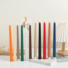 3/6/12pcs Bougies LED sans flamme beige pour Halloween et Noël, lumières de bougies LED à tige longue, lumière de décoration pour la maison, éclairage décoratif pour bougies chauffe-plat, anniversaire, mariage, Saint-Valentin, dîner de fête, piles non incluses - Beige - Voir 9