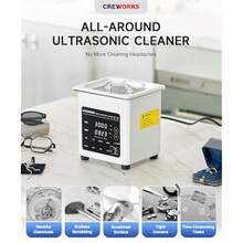 1.2L Digital Ultrasonic Cleaner 60W Quiet Machine Degas Mode 7 Oscillation Levels Professional Ultrasound Cleaner 3 Modes 100W Heater Timer Home Use - 1LwithDegasMode - View 2