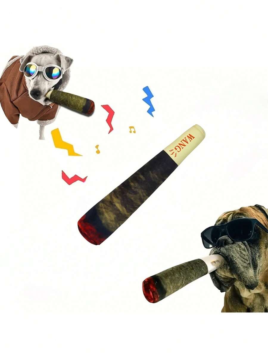 Interesting Interactive Dog Doll, Plush Squeaky Chew Doll With Cigar Design, Suitable For Medium And Small Dogs, Cute Fluffy Pet Gift Idea For Dog Birthday