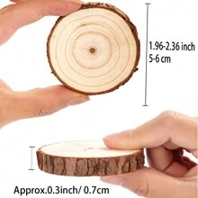 10 szt. okrągłych drewnianych plastrów DIY, drewniane elementy dekoracyjne na stół, krążki do rękodzieła, dekoracje ślubne/domowe/imprezowe/świąteczne