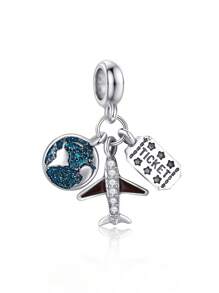 1 peça Pingente da Série de Viagens de Avião, Pingente de Jóias DIY de Torre Eiffel Globo de Bilhete Com Gato & Cachorro, Presente Ideal Para Fazer Pulseiras DIY Delicadas