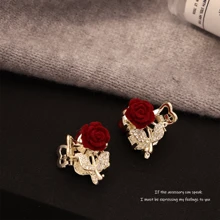 2pcs Valentine's Day Limited Edition Exquisite Romantic Rhinestone Rose Grab Clip Super Fairy Hair Claw Hairpin Clip Premium Mini Hair Grab Valentines Hair Clips Hair Jaw Clip Hair Clamps Hair Clutch Hair Catcher Clip