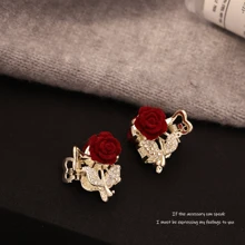 2pcs Valentine's Day Limited Edition Exquisite Romantic Rhinestone Rose Grab Clip Super Fairy Hair Claw Hairpin Clip Premium Mini Hair Grab Valentines Hair Clips Hair Jaw Clip Hair Clamps Hair Clutch Hair Catcher Clip