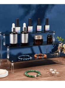 1 Pieza Estante de Almacenamiento de Maquillaje de Acrílico, Estantería Exhibidora de Perfumes, Cosméticos y Maquillaje con Diseño en Estilo Escalera de Varios Niveles, Estante de Almacenamiento de Cosméticos y Herramientas de Belleza Reforzado y Reforzado con Forma Trapezoidal, Apto para Sala de Estar, Baño, Dormitorio, Decoración del Hogar, Para Playa, Colección de Baño, Colección de Dormitorio, Gran Capacidad - Multicolor - Ver 1