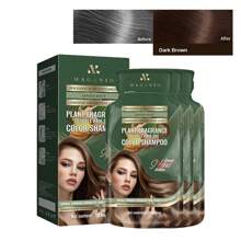 10 Pieces/Box Of Hair Dye Bubble Shampoo, Natural Plant Permanent Hair Dye, Gentle And Harmless To The Scalp, Long-Lasting Color, Suitable For Both Men And Women, Dye Fashionable Hair Color