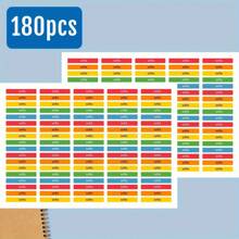 Set di 180 etichette adesive personalizzabili per forniture scolastiche, resistenti all'acqua, etichette personalizzate per matite, scatole del pranzo, libri, borracce e spazzolini da denti - materiale in carta - Multicolore - Visualizzare 12