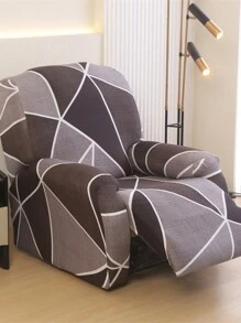 4/6/8pcs Geometric Print Lounge Chair Covers, All Season Universal Patio Recliner Cover, Washable For Office, Living Room, Home Decor