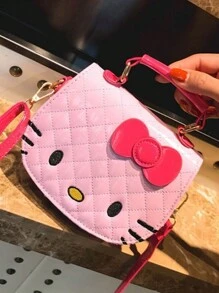 Sanrio Borsa a spalla di Hello Kitty Sanrio, borsa a tracolla carina con cartone animato, borsa mini alla moda, portamonete per ragazze, borsa a tracolla mini per telefono cellulare e piccoli oggetti, per il ritorno a scuola