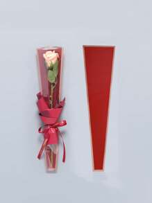 20 件/50 件 LOVE 表情玫瑰花礼袋 送女友，康乃馨单茎透明花束包装袋，大气花束包装适合 DIY 婚礼、生日、情人节礼物，不含丝带