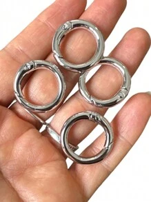 8PÇS Argolas Articulada Mosquetão 23mm - Prata - Visão 3