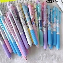 Sanrio Sanrio 6pcs/12pcs Hello Kitty & Kuromi & Melody & Cinnamoroll & Pochacco Erasable/Not Erasable Gel Cute Pens With Cute Moyi Design, The Erasable Pen Is Blue Ink, And The Non-Erasable Pen Is Black Ink,Retractable,Officesupplies,0.5mm Erasable Gel Pens, Good At Writing Quick-Drying, Press The Pen Neutral Pen