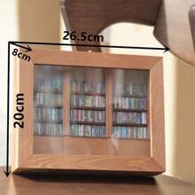 木制微型书架展示装饰收藏品小雕像，适用于各种房间类型，手工制作，缓解焦虑的小摆设，室内使用，无需电力