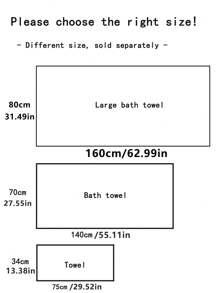 1 条涤纶浴巾，颜色多样，热压 LOVE 字母图案，大号矩形 80*160 厘米或小号面巾/手巾 34*75 厘米，吸水快且柔软，适用于浴室、厨房、旅行、礼品、健身房、海滩、酒店、沙龙，男女通用，四季皆宜 - 彩色 - 查看 7