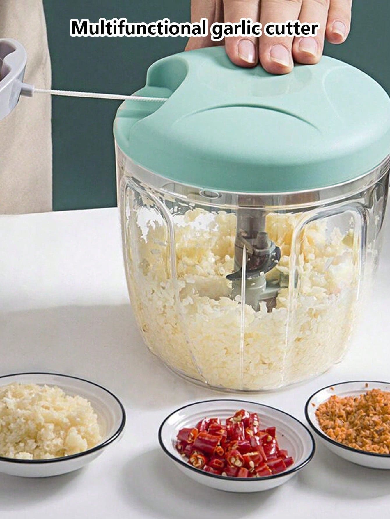 Garlic Press Mincer Chopper, Manual Handheld Garlic Masher Tool