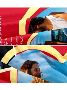 SEPTEVAGUS 1pc Customized Love Pattern Flannel Blanket With Photo For Valentine's Day, Custom Valentines Blanket Custom Photo Wedding Blanket For Pet Girlfriend Boyfriend Custom Photo Blanket For Couples Gifts Christmas Valentines Day Couples Gifts Wife Husband New Year Day