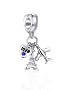 1 peça Pingente da Série de Viagens de Avião, Pingente de Jóias DIY de Torre Eiffel Globo de Bilhete Com Gato & Cachorro, Presente Ideal Para Fazer Pulseiras DIY Delicadas