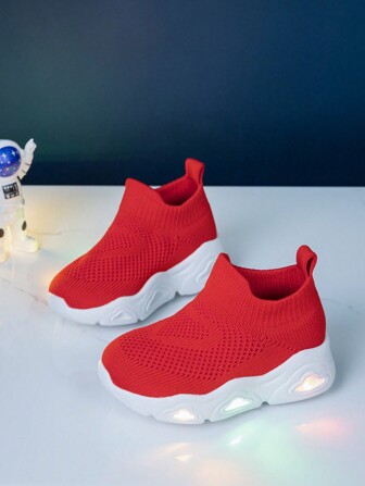 New Kids Heart-Shaped Soft & Comfortable Breathable Non-Slip Lightweight Slip-On Outdoor Casual Sports Shoes, Suitable For All Seasons, Valentine's Day, Christmas