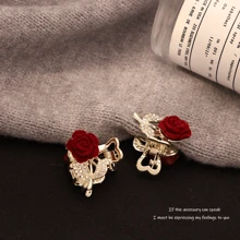 2pcs Valentine's Day Limited Edition Exquisite Romantic Rhinestone Rose Grab Clip Super Fairy Hair Claw Hairpin Clip Premium Mini Hair Grab Valentines Hair Clips Hair Jaw Clip Hair Clamps Hair Clutch Hair Catcher Clip