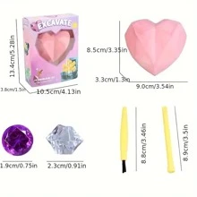 Archaeology Digging For Gems DIY Manual Digging For Treasure Fossils For Boys And Girls Heart Puzzle Handmade Toys Puzzle Toys Creative Toys Holiday Gifts