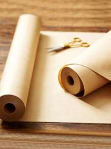 1 rollo de papel de regalo marrón/blanco, adecuado para hacer figuras de cumpleaños DIY, empaquetado de regalos florales, papel de regalo multiusos - Multicolor - Ver 3