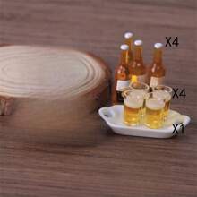 Mini Milk Cup, Milk Carton, Beer Cup, Beer Bottle, Realistic Miniature Dollhouse Decor, DIY Resin Craft Accessories, Pretend Play Home Ornaments, Home Decor