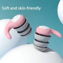 New Noise-Proof Earplug, Waterproof, Sleeping Aid, Ear Protection For Shower, Swimming, Dorm, Snoring - Black - View 7