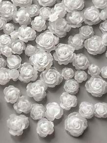 50pcs Mixed Size Retro Rose Resin Carved Camellia Flower Nail Art Decorations, Including Roses, For Nail Accessories (Nails NOT Included) DIY Nail Charms Nail Gems Nail Supplies