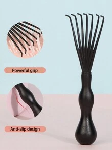 1PC Cọ định hình tóc xoăn, thích hợp để làm mượt, định hình và cố định tóc xoăn cho cả nam và nữ, đi kèm với một móng vuốt làm sạch lược để làm sạch tóc rụng bên trong lược - Nhiều màu - Xem 7