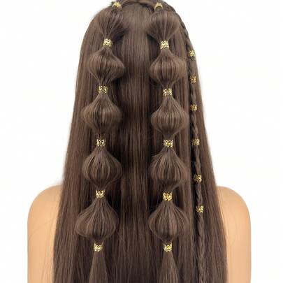 40 buc elastice de păr metalice cu goluri din frunze, agrafe de păr cu mărgele pentru dreadlocks, accesorii decorative pentru dreadlocks